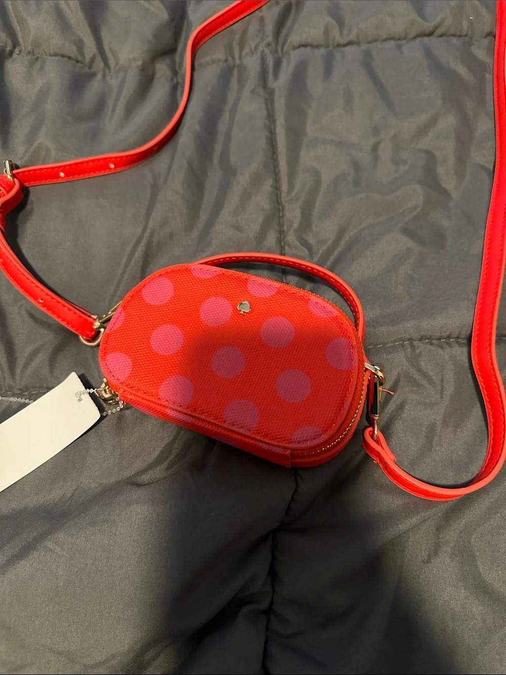 Kate Spade New York x Target Mini Polka Dot Crossbody Bag in a red and pink - Picture 1 of 1